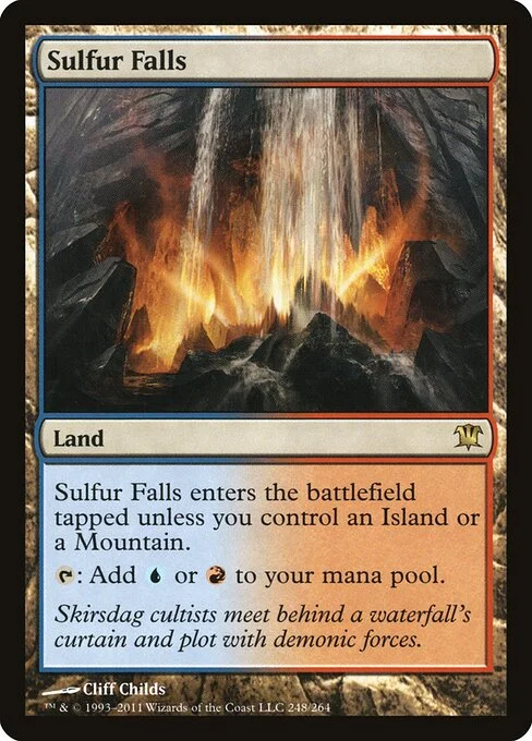 Sulfur Falls, carta Magic di tipo Land illustrata da Cliff Childs