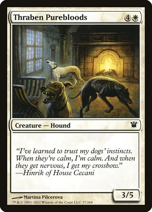 Thraben Purebloods, carta Magic di tipo Creature — Dog illustrata da Martina Pilcerova