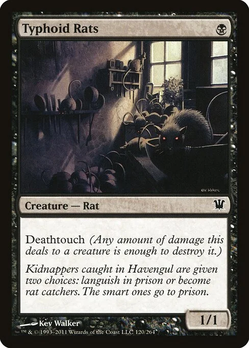 Typhoid Rats, carta Magic di tipo Creature — Rat illustrata da Kev Walker