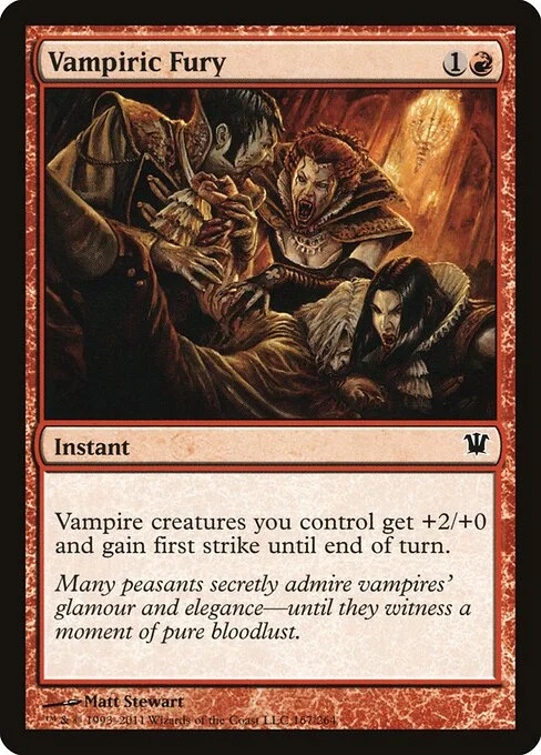 Vampiric Fury, carta Magic di tipo Instant illustrata da Matt Stewart