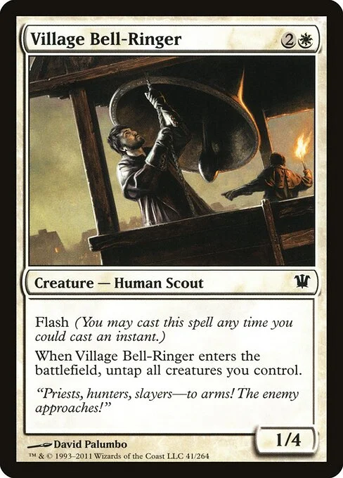 Village Bell-Ringer, carta Magic di tipo Creature — Human Scout illustrata da David Palumbo