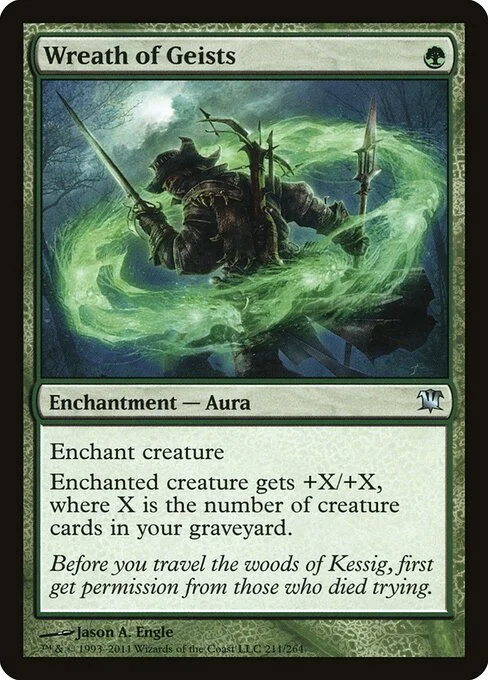 Wreath of Geists, carta Magic di tipo Enchantment — Aura illustrata da Jason A. Engle