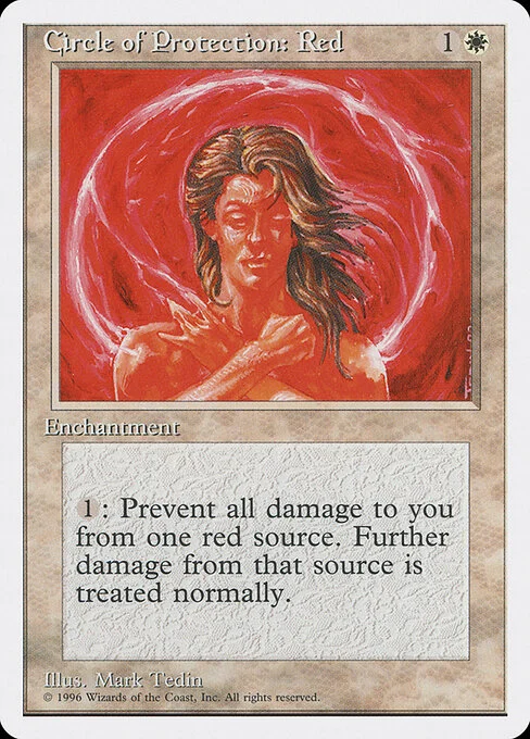 Circle of Protection: Red, carta Magic di tipo Enchantment illustrata da Mark Tedin