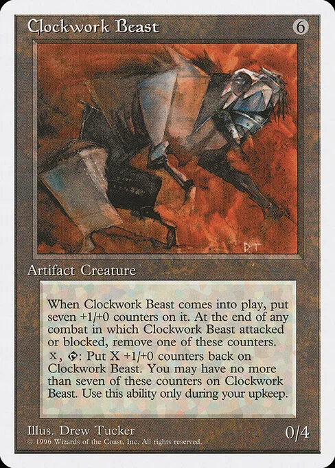 Clockwork Beast, carta Magic di tipo Artifact Creature — Beast illustrata da Drew Tucker