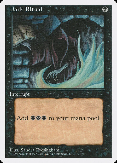 Dark Ritual, carta Magic di tipo Instant illustrata da Sandra Everingham