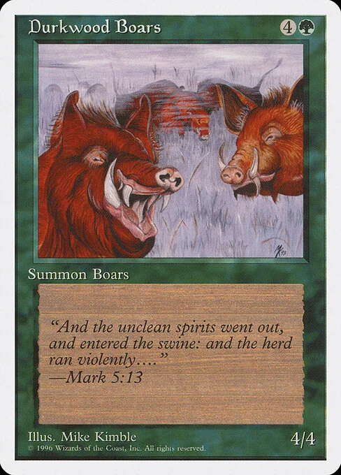 Durkwood Boars, carta Magic di tipo Creature — Boar illustrata da Mike Kimble