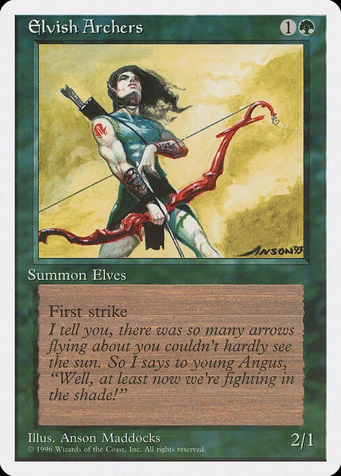 Elvish Archers, carta Magic di tipo Creature — Elf Archer illustrata da Anson Maddocks