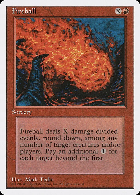 Fireball, carta Magic di tipo Sorcery illustrata da Mark Tedin