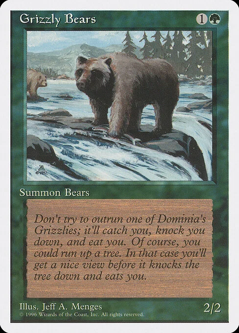 Grizzly Bears, carta Magic di tipo Creature — Bear illustrata da Jeff A. Menges