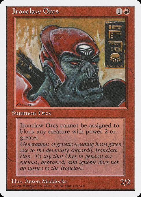 Ironclaw Orcs, carta Magic di tipo Creature — Orc illustrata da Anson Maddocks