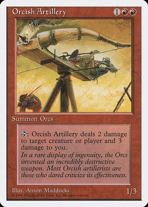 Orcish Artillery, carta Magic di tipo Creature — Orc Warrior illustrata da Anson Maddocks