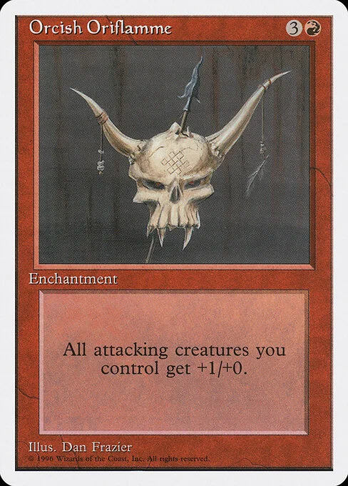 Orcish Oriflamme, carta Magic di tipo Enchantment illustrata da Dan Frazier