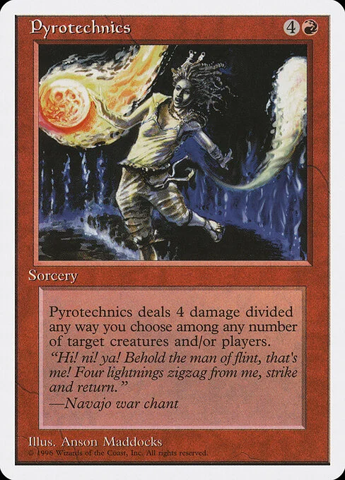 Pyrotechnics, carta Magic di tipo Sorcery illustrata da Anson Maddocks