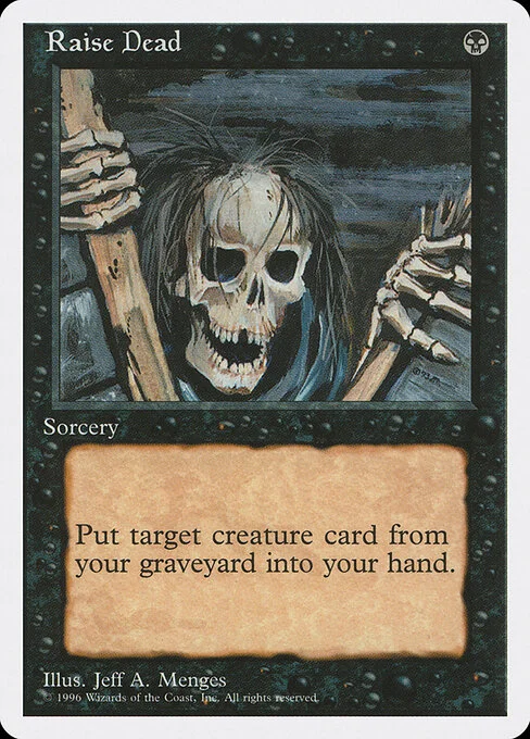 Raise Dead, carta Magic di tipo Sorcery illustrata da Jeff A. Menges