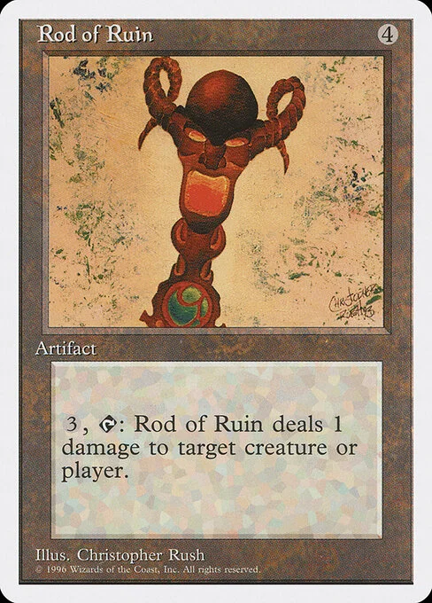 Rod of Ruin, carta Magic di tipo Artifact illustrata da Christopher Rush