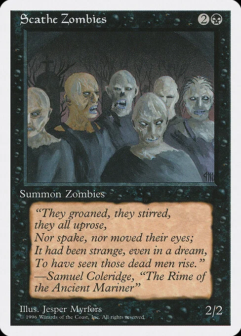 Scathe Zombies, carta Magic di tipo Creature — Zombie illustrata da Jesper Myrfors