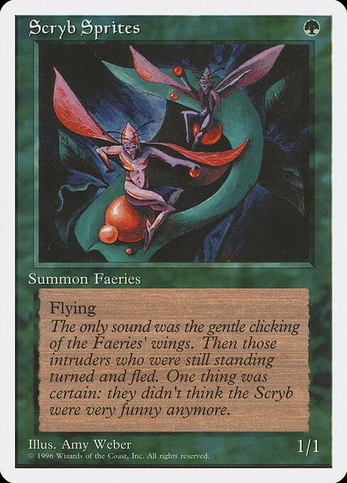 Scryb Sprites, carta Magic di tipo Creature — Faerie illustrata da Amy Weber