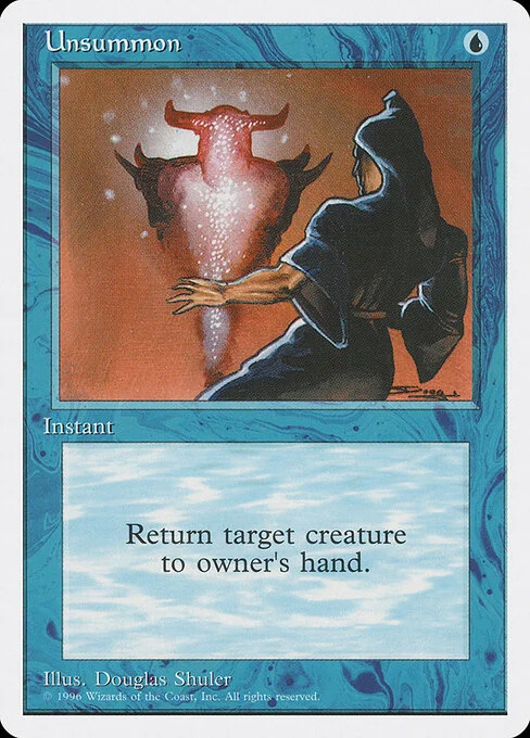 Unsummon, carta Magic di tipo Instant illustrata da Douglas Shuler