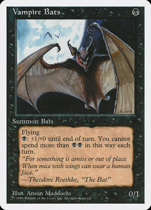 Vampire Bats, carta Magic di tipo Creature — Bat illustrata da Anson Maddocks