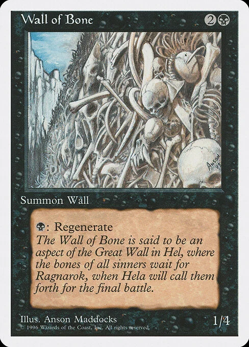 Wall of Bone, carta Magic di tipo Creature — Skeleton Wall illustrata da Anson Maddocks