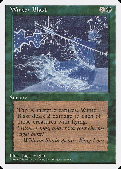 Winter Blast, carta Magic di tipo Sorcery illustrata da Kaja Foglio