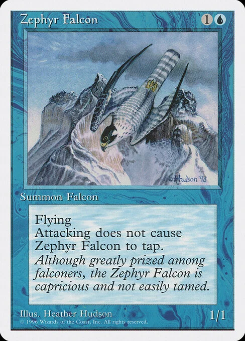 Zephyr Falcon, carta Magic di tipo Creature — Bird illustrata da Heather Hudson