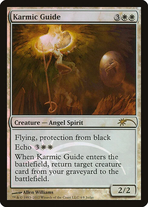 Karmic Guide, carta Magic di tipo Creature — Angel Spirit illustrata da Allen Williams