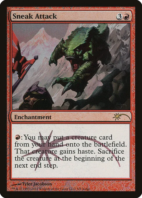 Sneak Attack, carta Magic di tipo Enchantment illustrata da Tyler Jacobson