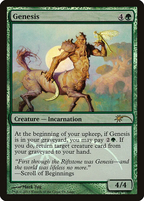 Genesis, carta Magic di tipo Creature — Incarnation illustrata da Mark Zug