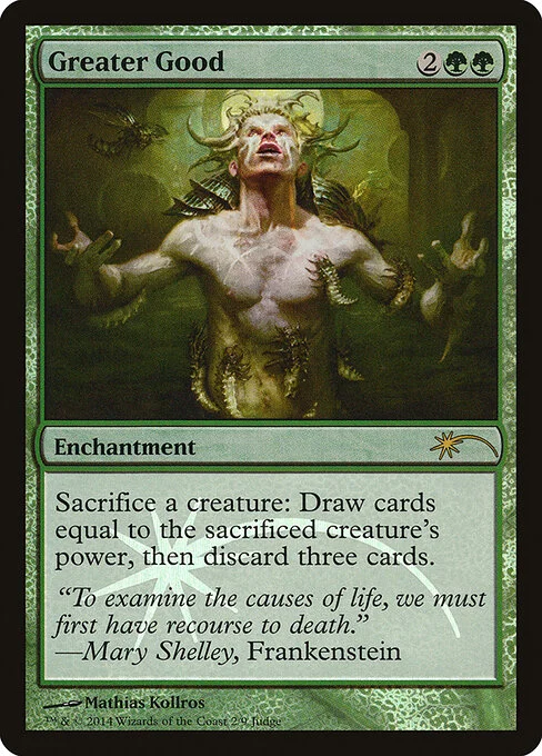 Greater Good, carta Magic di tipo Enchantment illustrata da Mathias Kollros