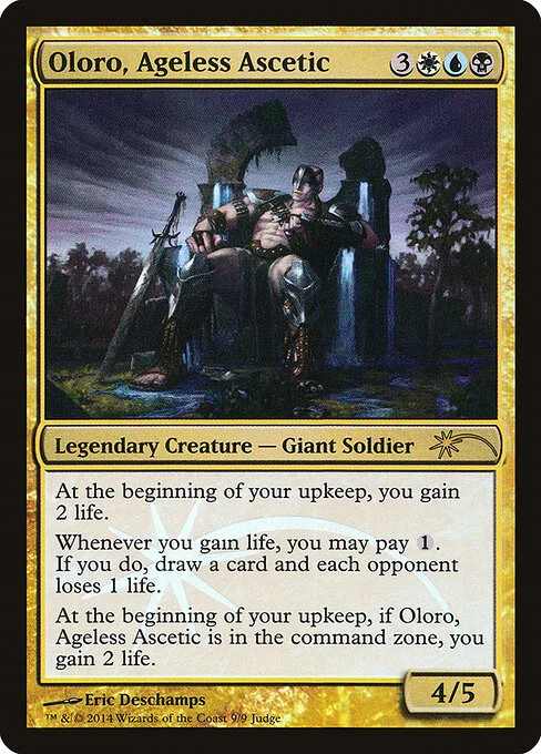 Oloro, Ageless Ascetic, carta Magic di tipo Legendary Creature — Giant Soldier illustrata da Eric Deschamps