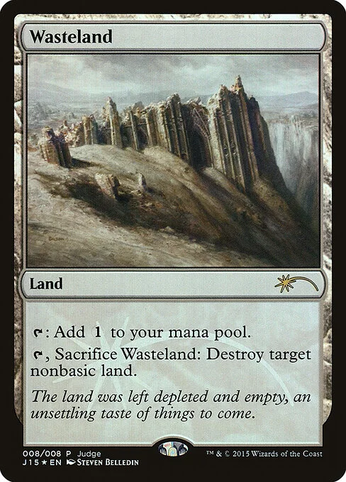 Wasteland, carta Magic di tipo Land illustrata da Steven Belledin
