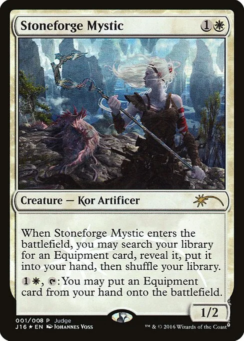 Stoneforge Mystic, carta Magic di tipo Creature — Kor Artificer illustrata da Johannes Voss