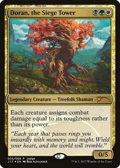 Doran, the Siege Tower, carta Magic di tipo Legendary Creature — Treefolk Shaman illustrata da Rob Alexander