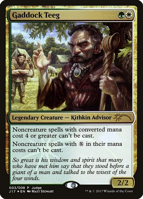 Gaddock Teeg, carta Magic di tipo Legendary Creature — Kithkin Advisor illustrata da Matt Stewart