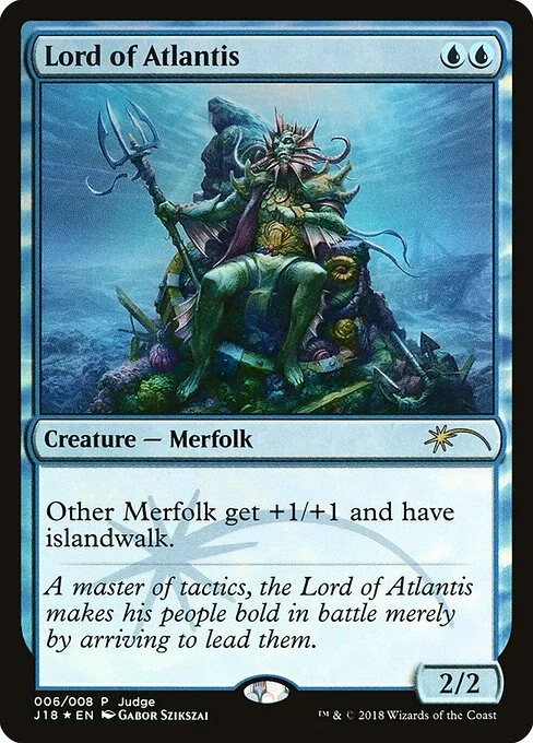 Lord of Atlantis, carta Magic di tipo Creature — Merfolk illustrata da Gabor Szikszai