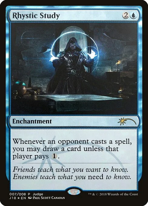 Rhystic Study, carta Magic di tipo Enchantment illustrata da Paul Scott Canavan