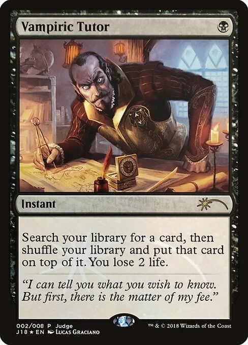 Vampiric Tutor, carta Magic di tipo Instant illustrata da Lucas Graciano