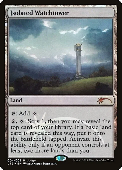 Isolated Watchtower, carta Magic di tipo Land illustrata da Alexander Forssberg