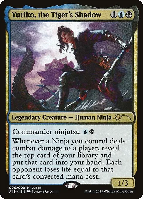 Yuriko, the Tiger's Shadow, carta Magic di tipo Legendary Creature — Human Ninja illustrata da Yongjae Choi
