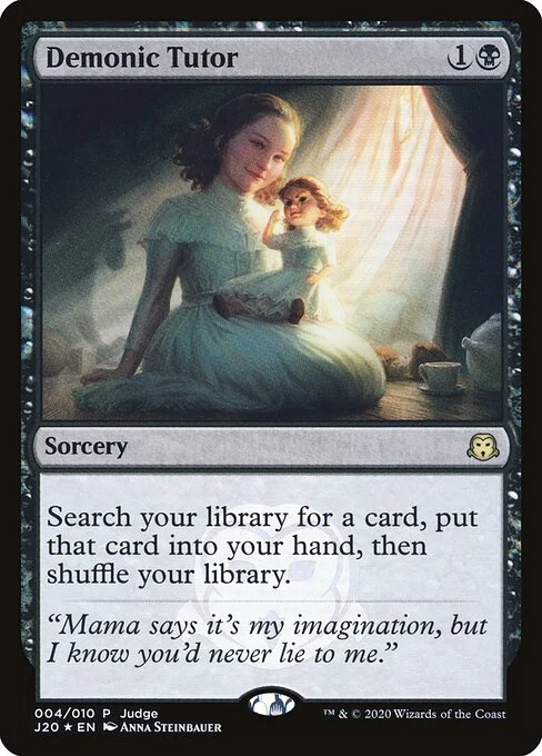 Demonic Tutor, carta Magic di tipo Sorcery illustrata da Anna Steinbauer