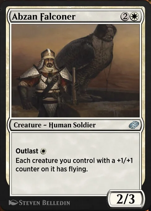 Abzan Falconer, carta Magic di tipo Creature — Human Soldier illustrata da Steven Belledin