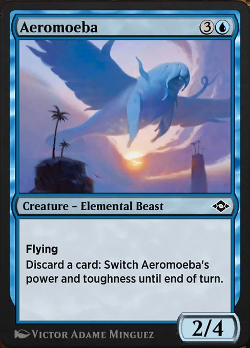 Aeromoeba, carta Magic di tipo Creature — Elemental Beast illustrata da Victor Adame Minguez