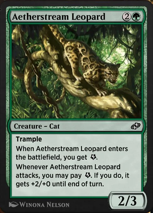 Aetherstream Leopard, carta Magic di tipo Creature — Cat illustrata da Winona Nelson