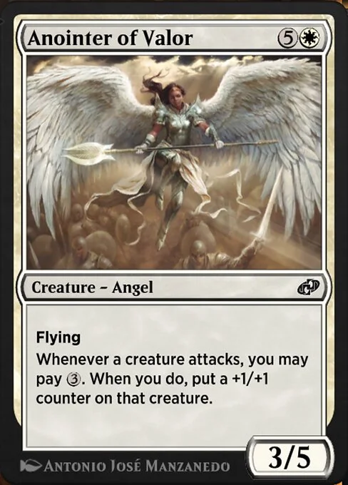 Anointer of Valor, carta Magic di tipo Creature — Angel illustrata da Antonio José Manzanedo