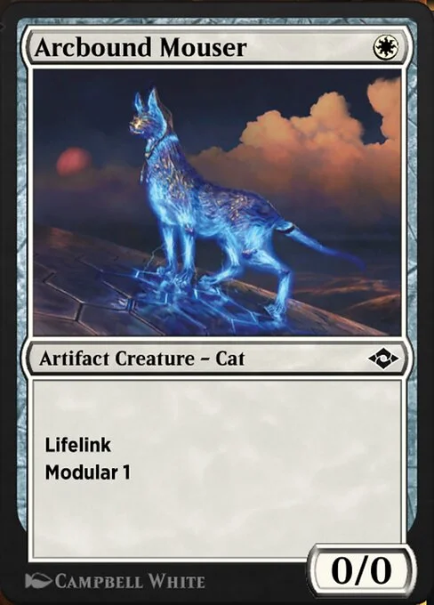 Arcbound Mouser, carta Magic di tipo Artifact Creature — Cat illustrata da Campbell White