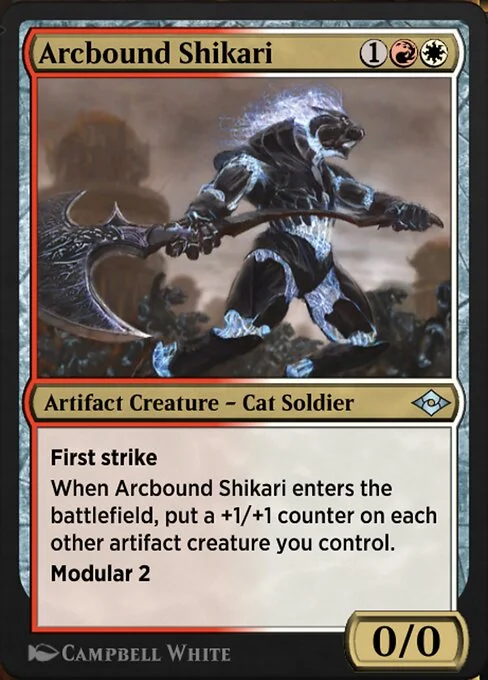 Arcbound Shikari, carta Magic di tipo Artifact Creature — Cat Soldier illustrata da Campbell White