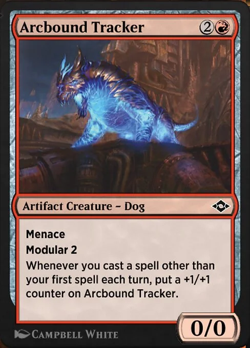 Arcbound Tracker, carta Magic di tipo Artifact Creature — Dog illustrata da Campbell White