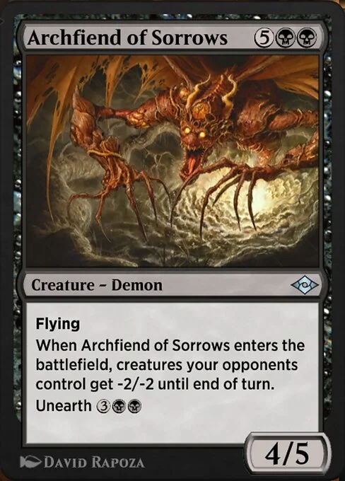 Archfiend of Sorrows, carta Magic di tipo Creature — Demon illustrata da David Rapoza