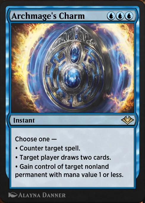 Archmage's Charm, carta Magic di tipo Instant illustrata da Alayna Danner